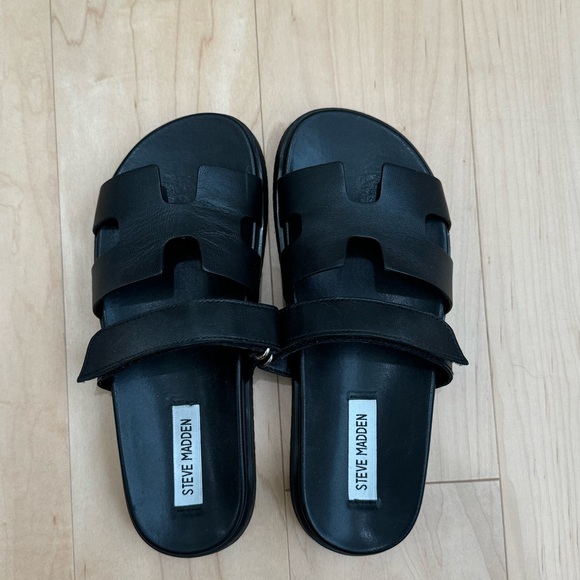 Steve Madden mayven black leather sandals - Picture 2 of 3